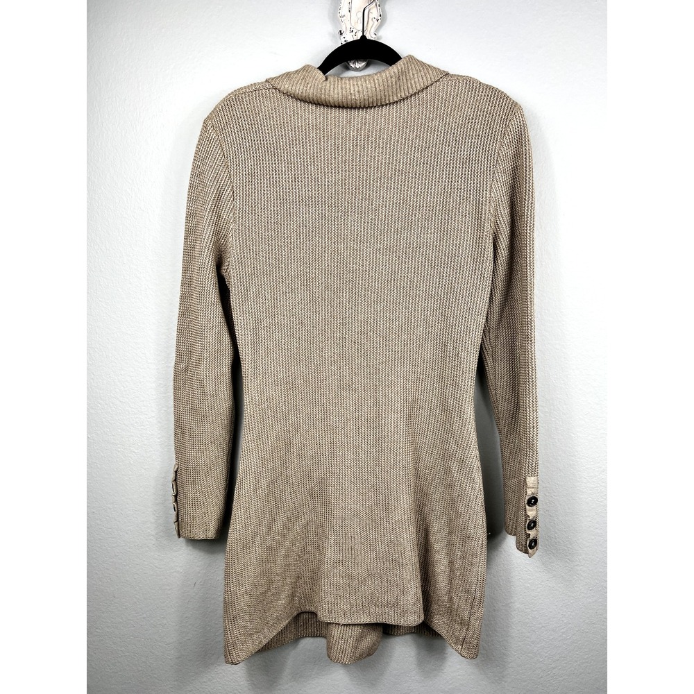 Sonia Bogner Cardigan Sweater The Carlyle Double Breasted Long‎ Tan - Picture 5 of 10